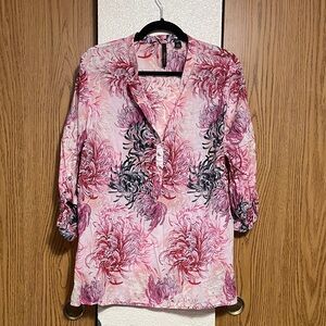 Skye's the Limit Pink and Black Floral Top